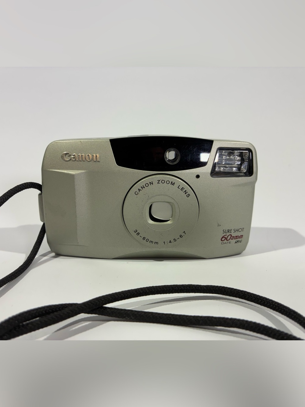 Canon Sure Shot 60 Zoom Date 35mm Film Camera 38-60mm AF Flash Untested
